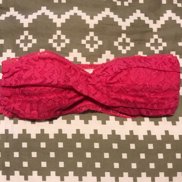 Abercrombie & Fitch Hot Pink Lace Bandeau - Picture 1 of 3